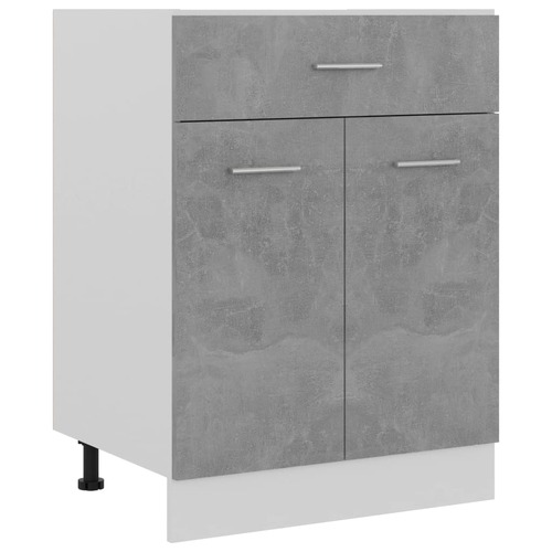 Drawer Bottom Cabinet Concrete Grey 60x46x81.5 cm Chipboard