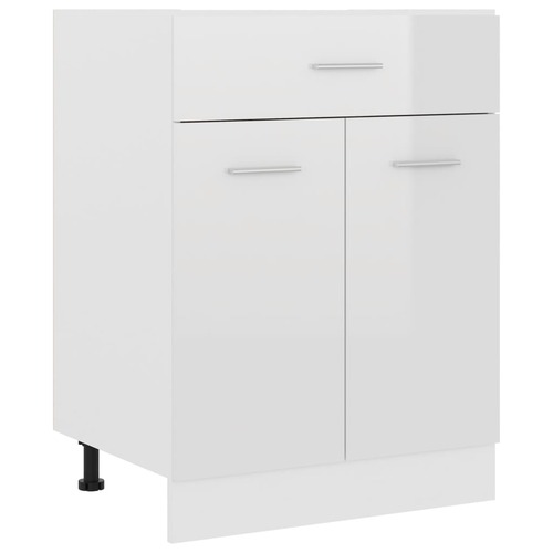 Drawer Bottom Cabinet High Gloss White 60x46x81.5 cm Chipboard