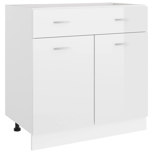 Drawer Bottom Cabinet High Gloss White 80x46x81.5 cm Chipboard