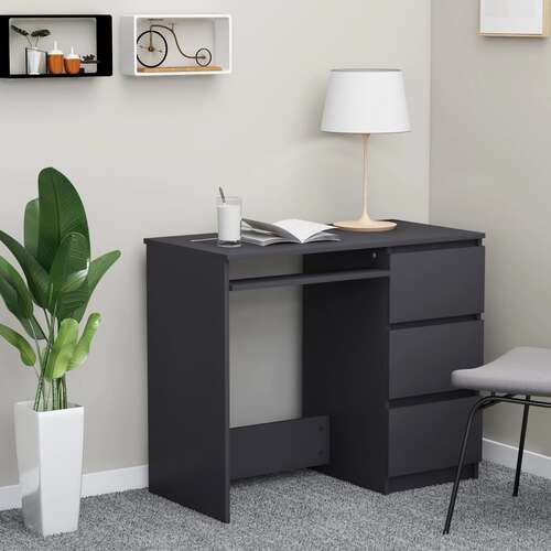 Desk Grey 90x45x76 cm Chipboard