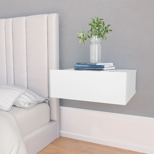 Floating Nightstands 2 pcs White 40x30x15 cm Chipboard