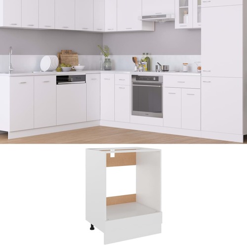 Oven Cabinet White 60x46x81.5 cm Chipboard