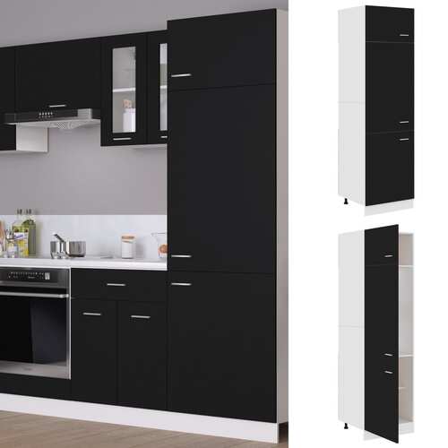 Refrigerator Cabinet Black 60x57x207 cm Chipboard