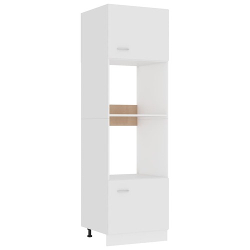 Microwave Cabinet White 60x57x207 cm Chipboard