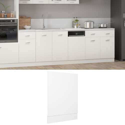 vidaXL Dishwasher Panel White 45x3x67 cm Chipboard