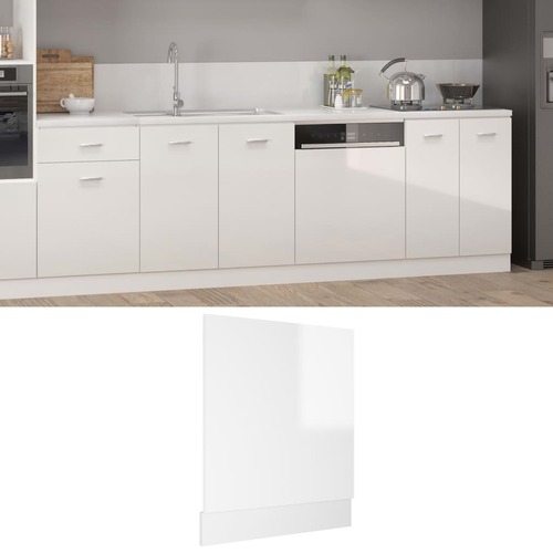 Dishwasher Panel High Gloss White 59.5x3x67 cm Chipboard