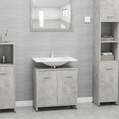 Bathroom Cabinet Concrete Grey 60x33x58 cm Chipboard