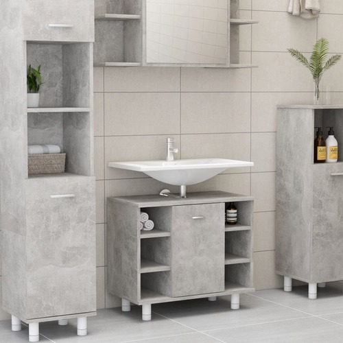 Bathroom Cabinet Concrete Grey 60x32x53,5 cm Chipboard