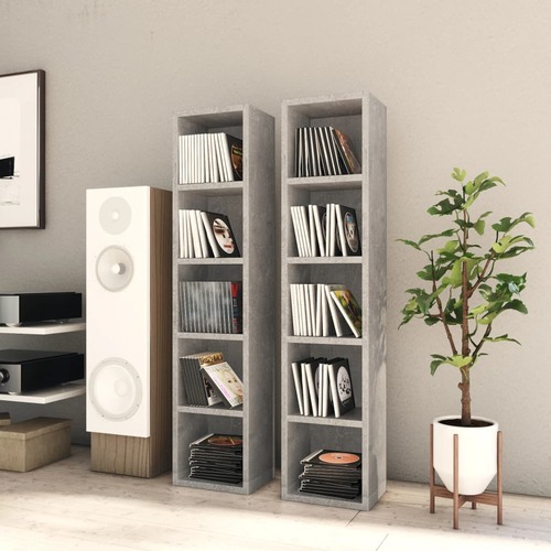 CD Cabinets 2 pcs Concrete Grey 21x16x93.5 cm Chipboard