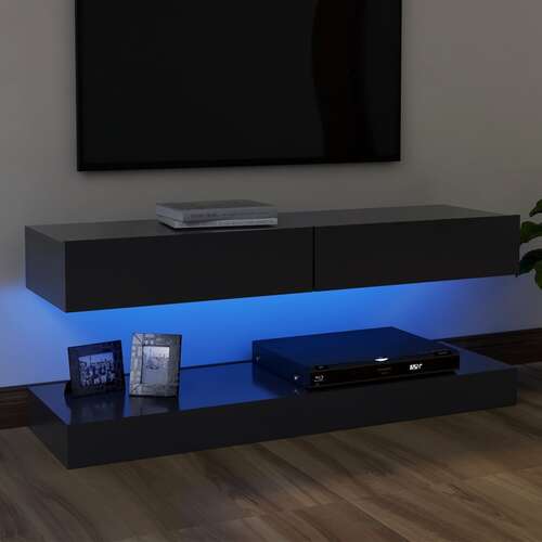 TV Cabinet with LED Lights Grey 120x35 cm