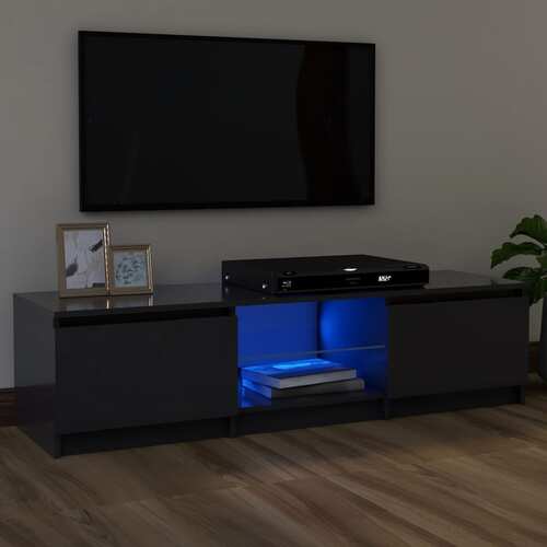 TV Cabinet with LED Lights Grey 120x30x35.5 cm