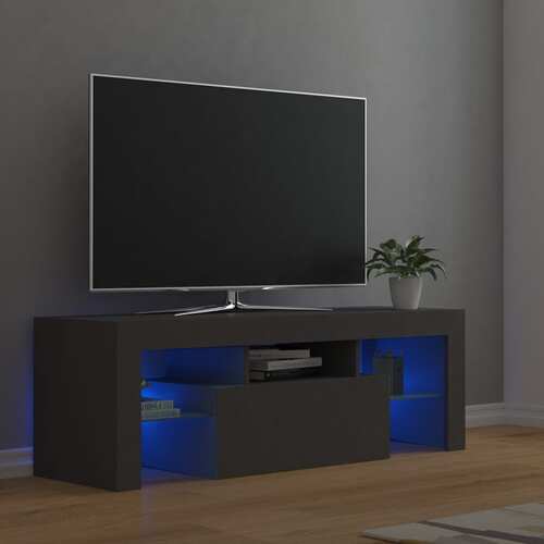 TV Cabinet with LED Lights Grey 120x35x40 cm