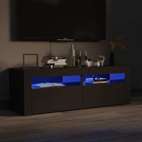 TV Cabinet with LED Lights High Gloss Grey 120x35x40 cm