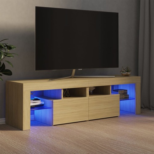 TV Cabinet with LED Lights Sonoma Oak 140x35x40 cm
