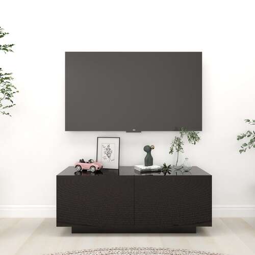 TV Cabinet High Gloss Black 100x35x40 cm Chipboard