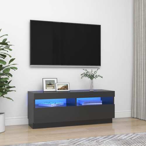 TV Cabinet with LED Lights Grey 100x35x40 cm