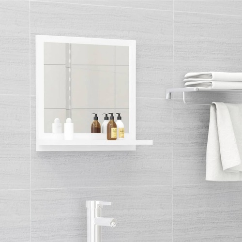 Bathroom Mirror High Gloss White 40x10.5x37 cm Chipboard