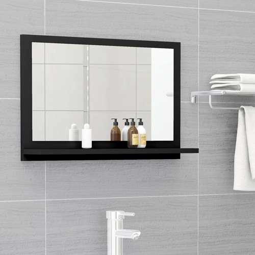 Bathroom Mirror Black 60cm Chipboard