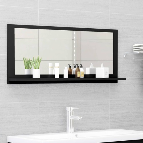 Bathroom Mirror Black 90cm Chipboard