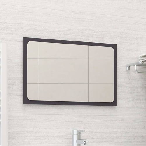 Bathroom Mirror Grey 60x1.5x37 cm Chipboard