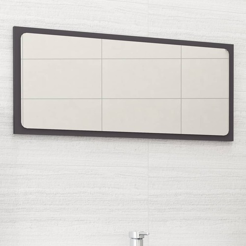 Bathroom Mirror Grey 80x1.5x37 cm Chipboard