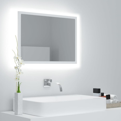 LED Bathroom Mirror White 60x8.5x37 cm Chipboard