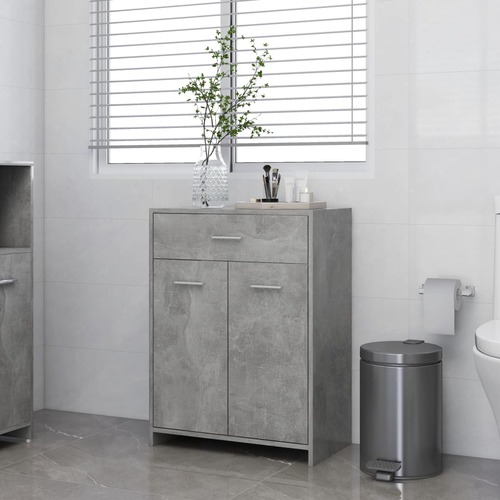 Bathroom Cabinet Concrete Grey 60x33x80 cm Chipboard