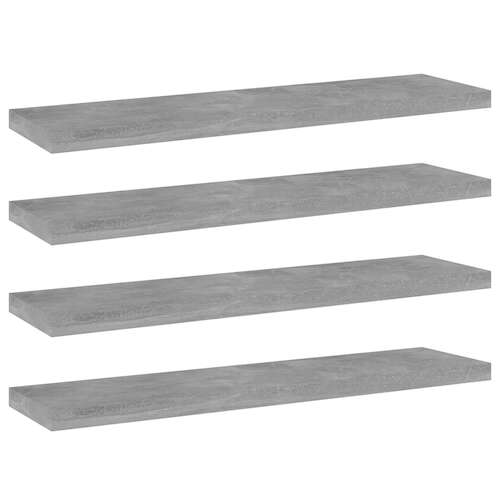 Bookshelf Boards 4 pcs Concrete Grey 40x10x1.5 cm Chipboard