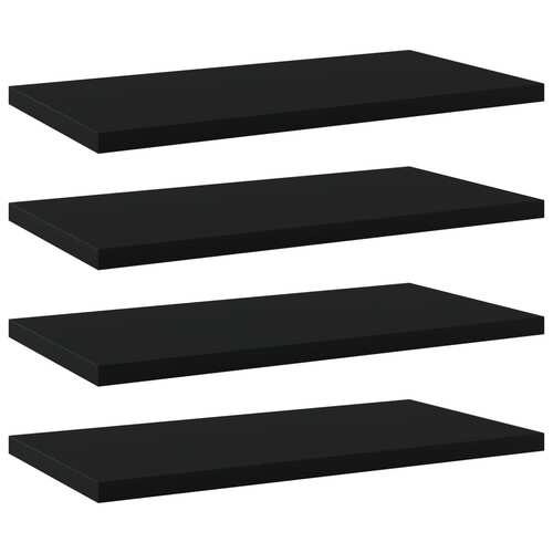 Bookshelf Boards 4 pcs Black 40x20x1.5 cm Chipboard