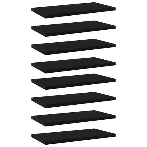 Bookshelf Boards 8 pcs Black 40x20x1.5 cm Chipboard