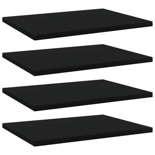 Bookshelf Boards 4 pcs Black 40x30x1.5 cm Chipboard