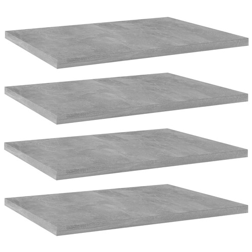 Bookshelf Boards 4 pcs Concrete Grey 40x30x1.5 cm Chipboard
