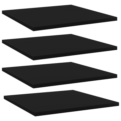 Bookshelf Boards 4 pcs Black 40x40x1.5 cm Chipboard