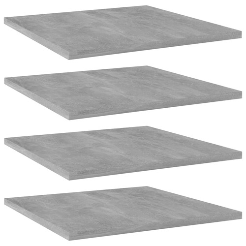 Bookshelf Boards 4 pcs Concrete Grey 40x40x1.5 cm Chipboard