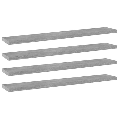 Bookshelf Boards 4 pcs Concrete Grey 60x10x1.5 cm Chipboard