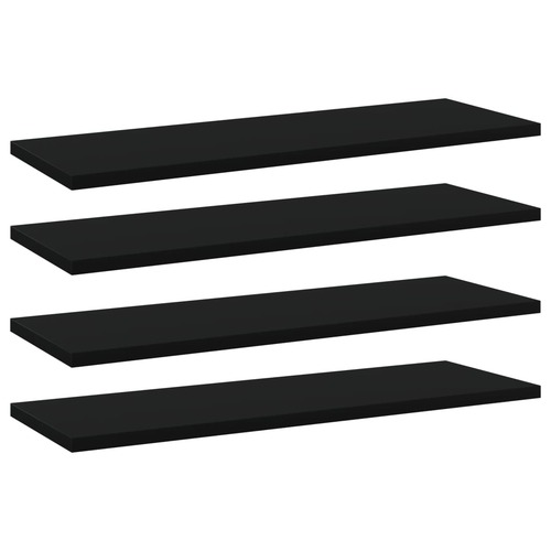 Bookshelf Boards 4 pcs Black 60x20x1.5 cm Chipboard