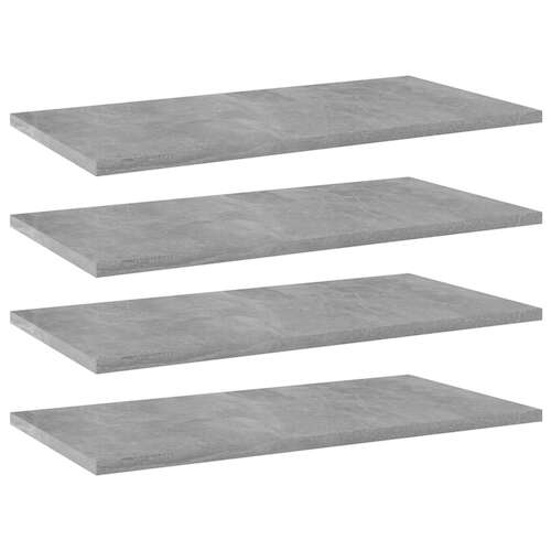 Bookshelf Boards 4 pcs Concrete Grey 60x30x1.5 cm Chipboard