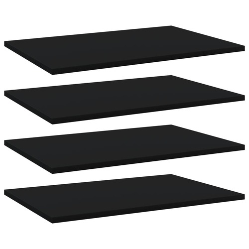 Bookshelf Boards 4 pcs Black 60x40x1.5 cm Chipboard