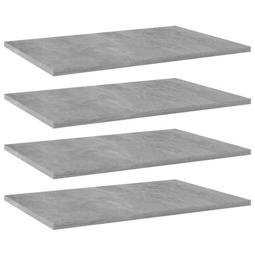 Bookshelf Boards 4 pcs Concrete Grey 60x40x1.5 cm Chipboard