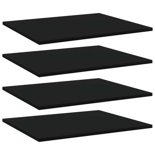 Bookshelf Boards 4 pcs Black 60x50x1.5 cm Chipboard