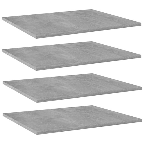 Bookshelf Boards 4 pcs Concrete Grey 60x50x1.5 cm Chipboard