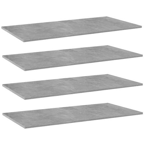Bookshelf Boards 4 pcs Concrete Grey 80x20x1.5 cm Chipboard