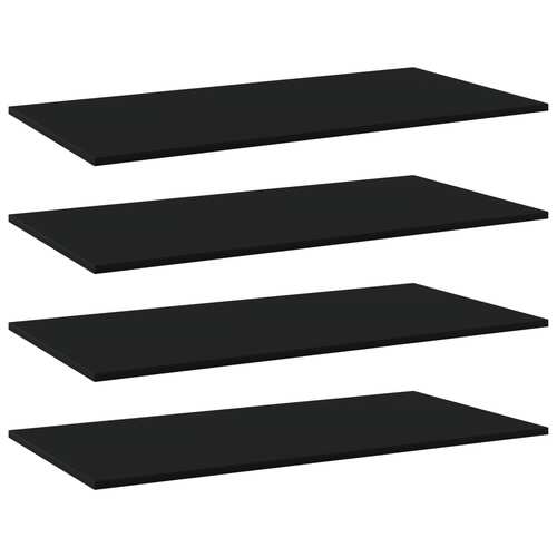 Bookshelf Boards 4 pcs Black 80x30x1.5 cm Chipboard