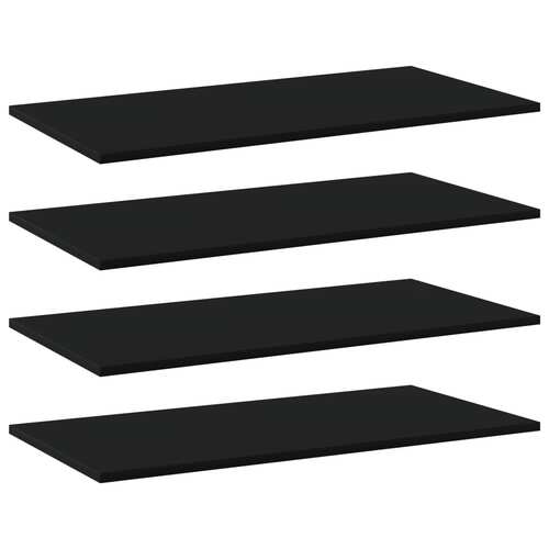 Bookshelf Boards 4 pcs Black 80x40x1.5 cm Chipboard