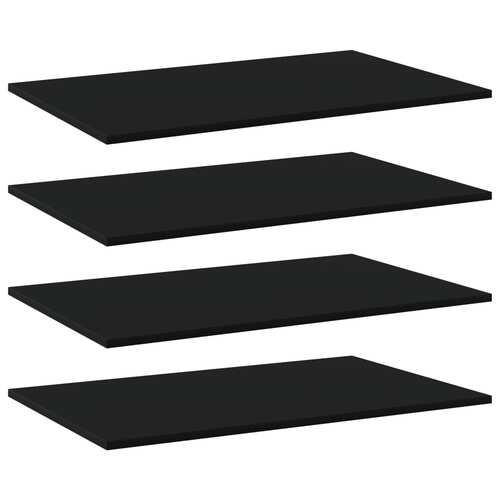 Bookshelf Boards 4 pcs Black 80x50x1.5 cm Chipboard