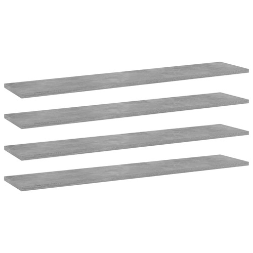 Bookshelf Boards 4 pcs Concrete Grey 100x20x1.5 cm Chipboard
