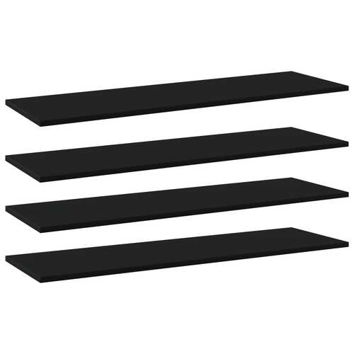 Bookshelf Boards 4 pcs Black 100x30x1.5 cm Chipboard
