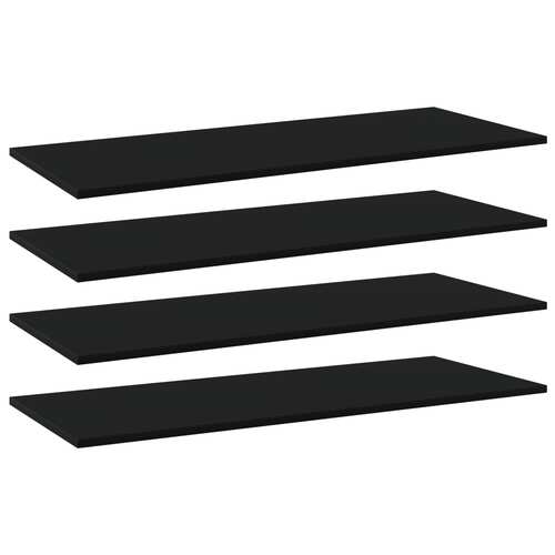 Bookshelf Boards 4 pcs Black 100x40x1.5 cm Chipboard
