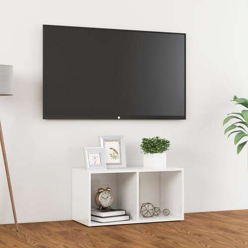 TV Cabinet High Gloss White 72x35x36.5 cm Chipboard