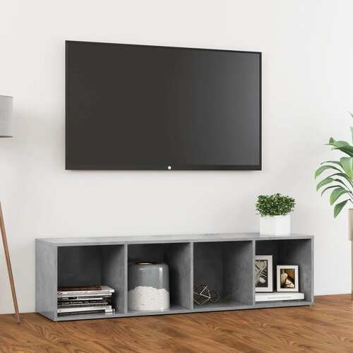 TV Cabinet Concrete Grey 142.5x35x36.5 cm Chipboard